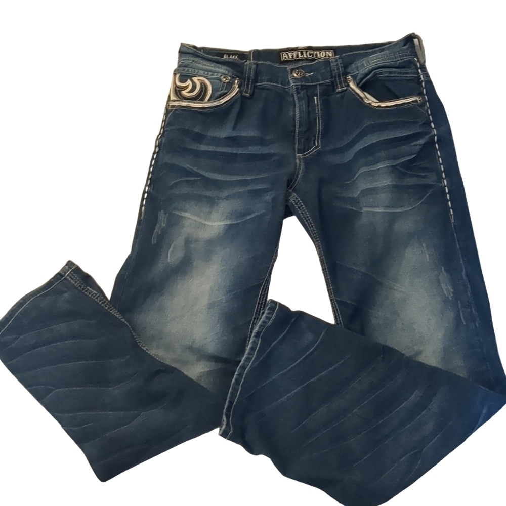 Affliction distressed black jeans size 30